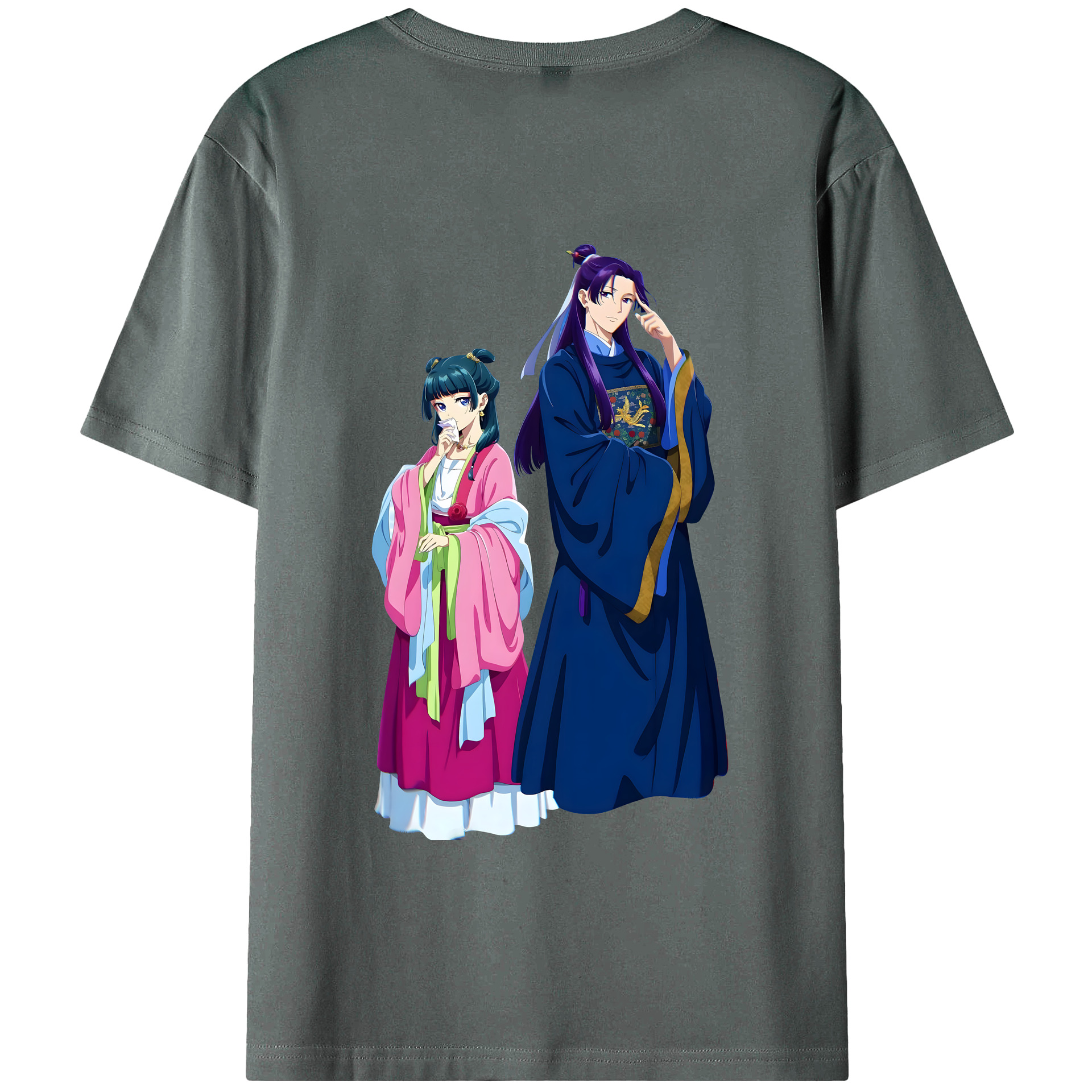 （画像用） 薬屋のひとりごと The Apothecary Diaries 綿100％ メンズ半袖Tシャツ（バックプリント） 通気性